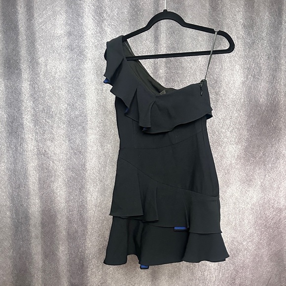 BCBGMaxAzria Black One-Shoulder Ruffle Dress - Picture 1 of 3